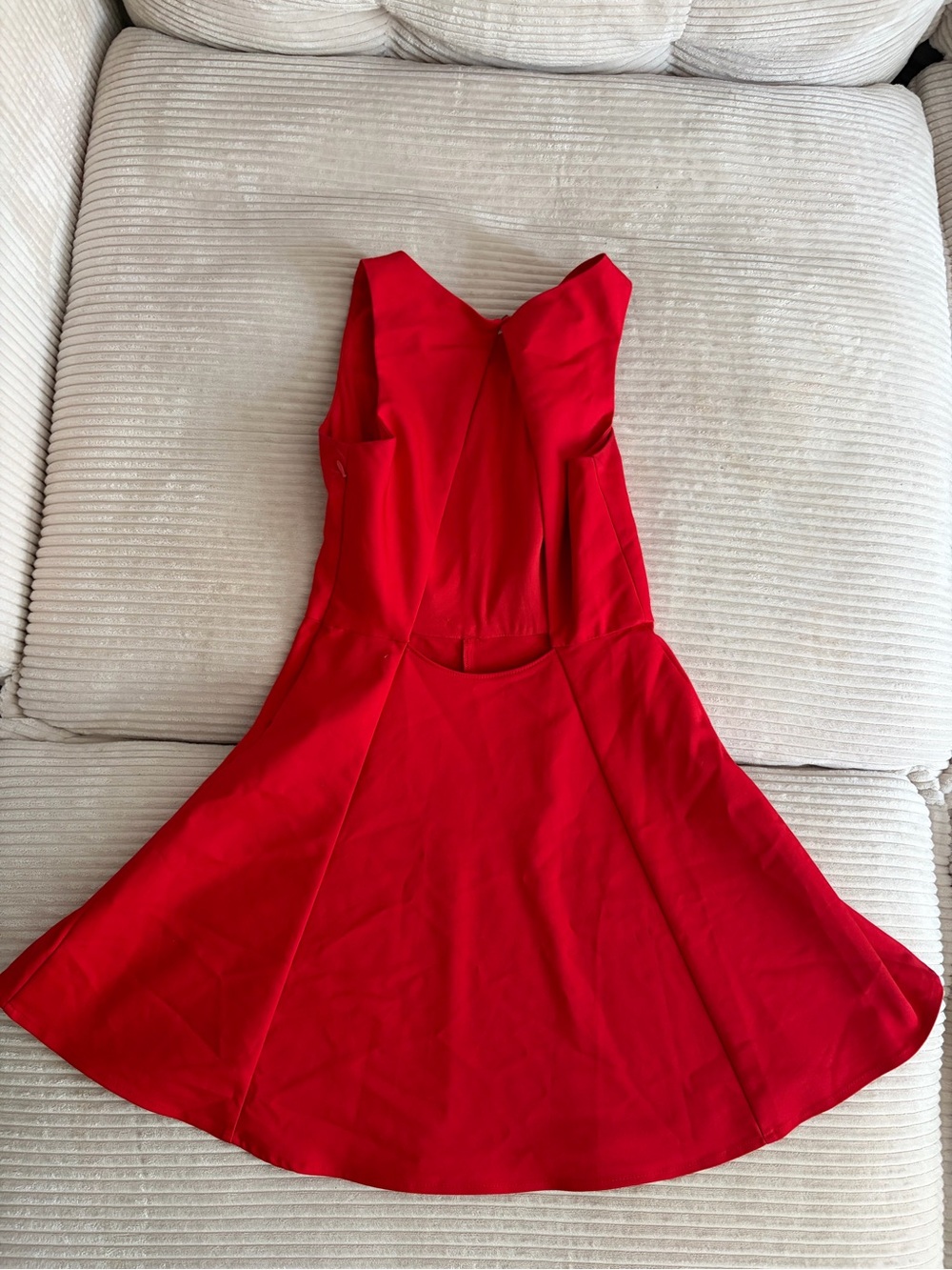 Forever 21 Bold Red Backless Fit & Flare Dress